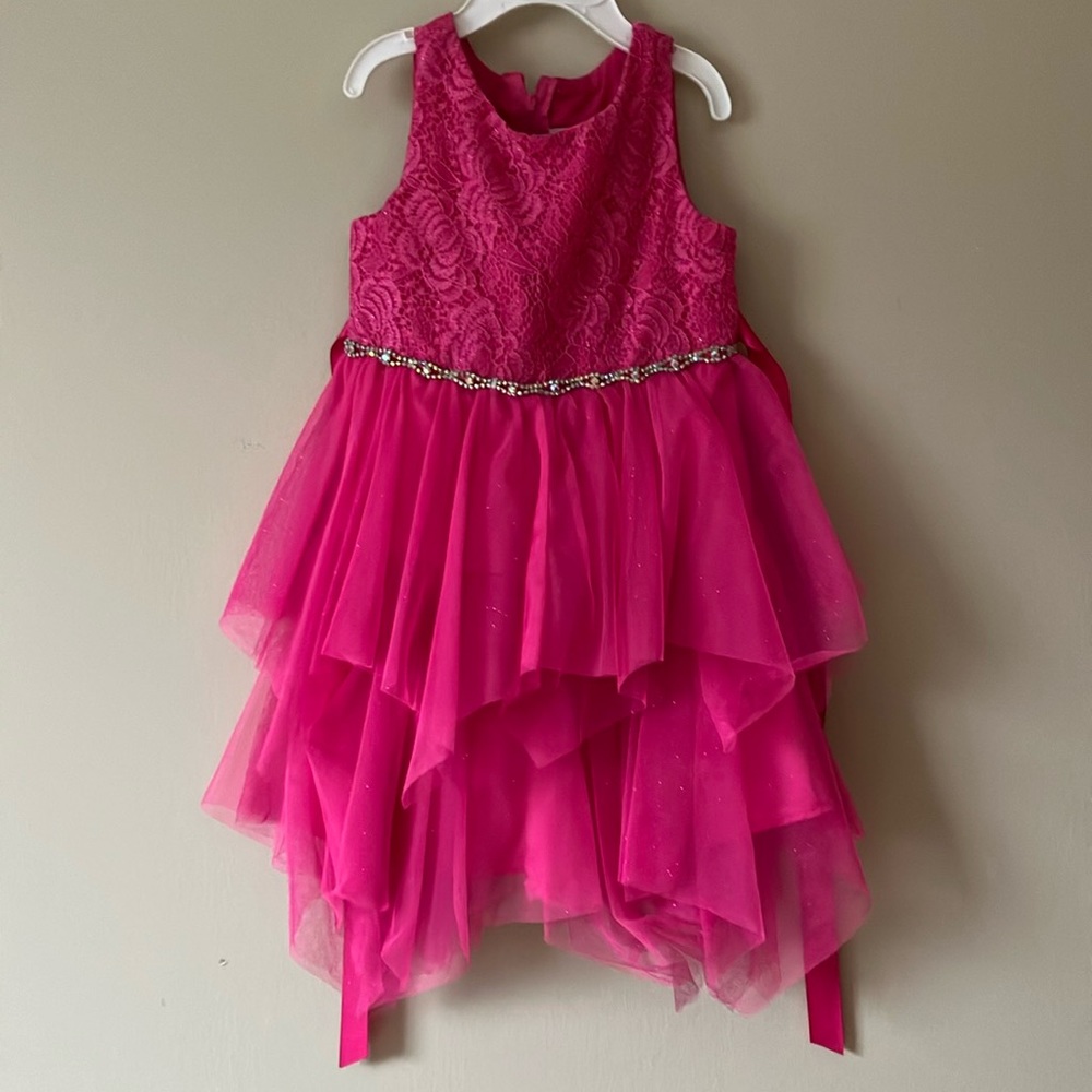 Pink lace and tulle dress